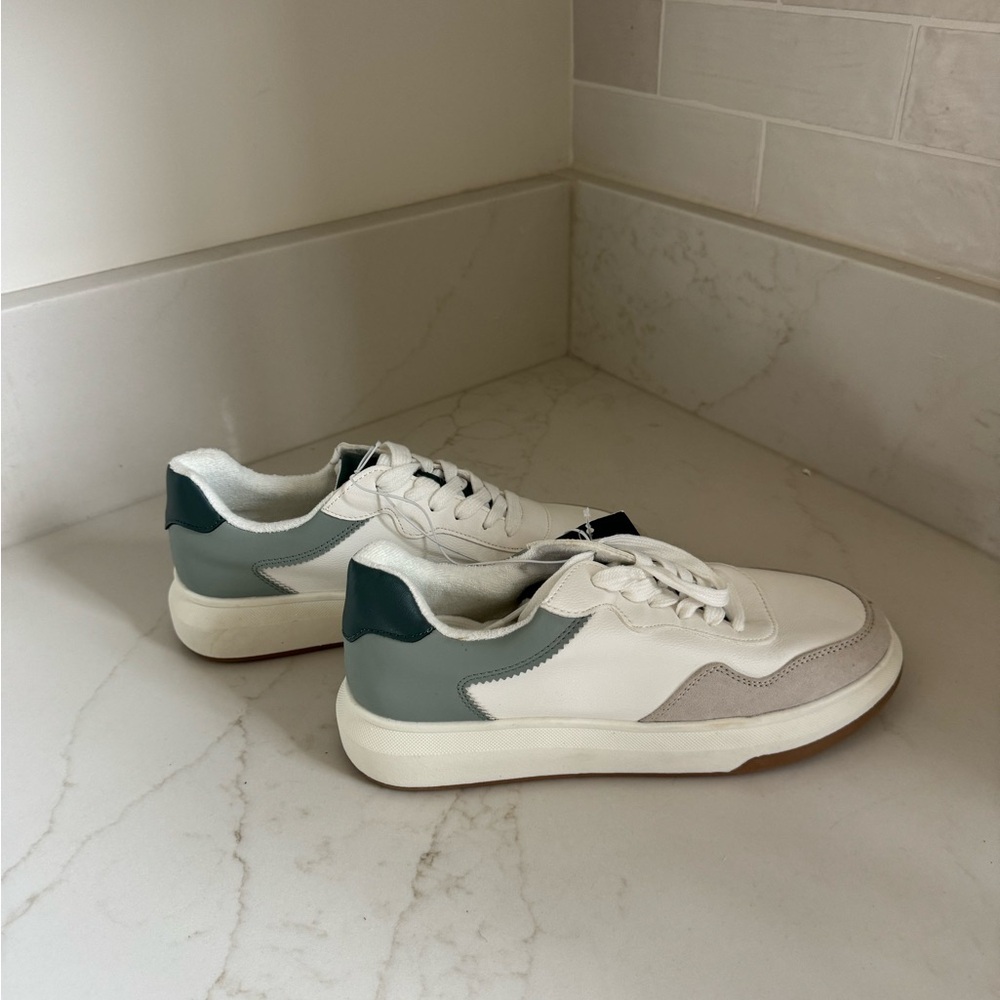 Stylish White and Green Sneakers